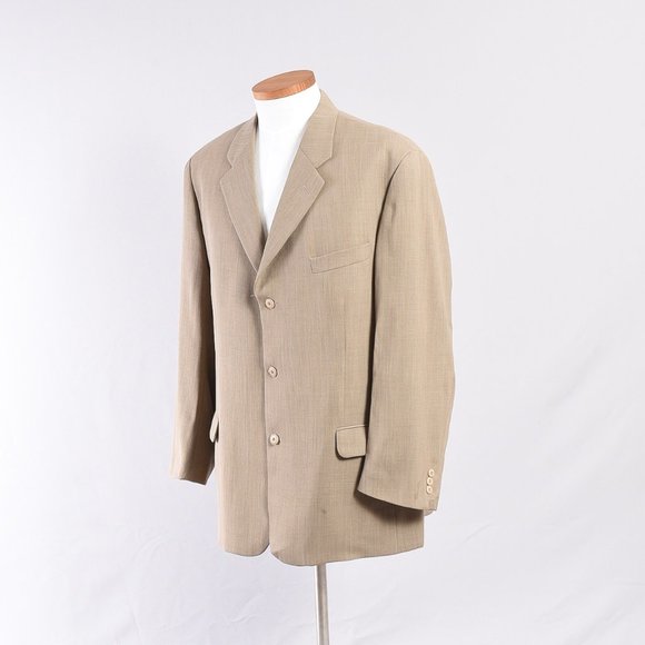 Bachrach Men's Coat Blazer Wool Beige Sz 50R